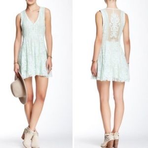 Free People “Reign Over Me” Mint Lace Dress. Size 6.